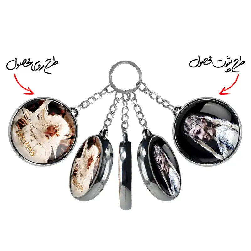 جاکلیدی خندالو طرح گندالف و کلبورن ارباب حلقه ها مدل دوطرفه کد 47644765