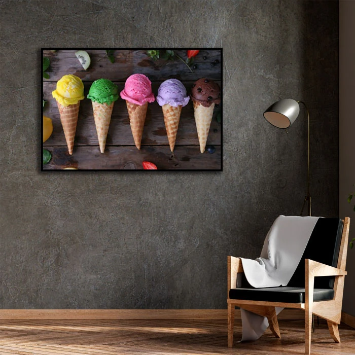 تابلو بکلیت طرح بستنی مدل B-D2393 فریم مشکی