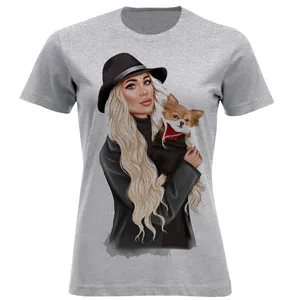 تی شرت آستین کوتاه زنانه مدل دخترک A63