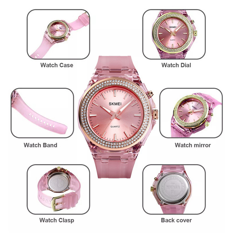 ساعت مچی عقربه ای دخترانه اسکمی مدل 1553pk ساعت مچی عقربه ای دخترانه اسکمی مدل 1553pk