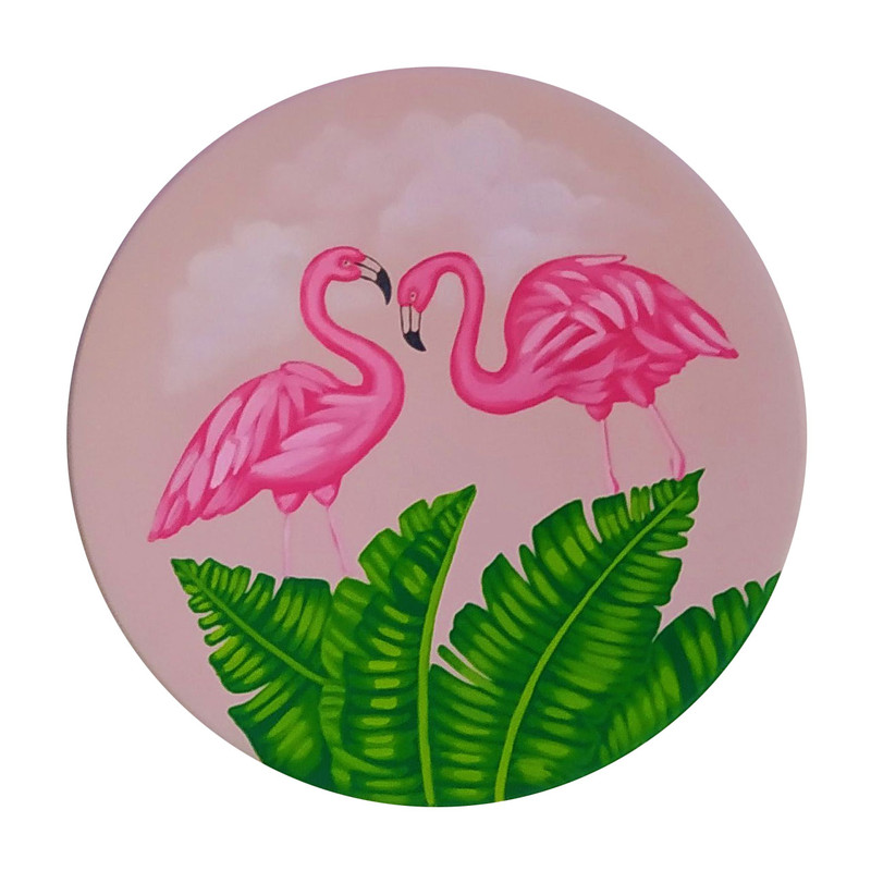 بشقاب دیوارکوب سفالی طرح فلامینگو کد abri1
