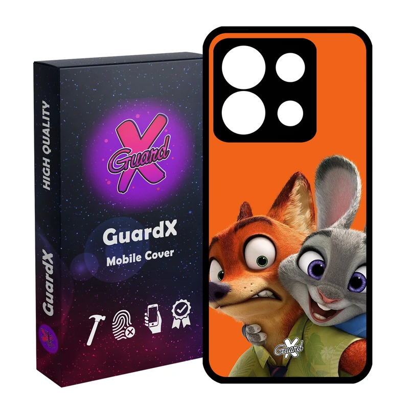 کاور گارد ایکس طرح Zootopia مدل Glass10047 مناسب برای گوشی موبایل شیائومی Redmi Note 13 5G