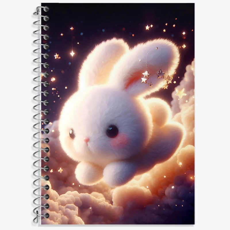 دفتر زبان 50 برگ خندالو مدل دو خط طرح خرگوش کیوت کد F5491