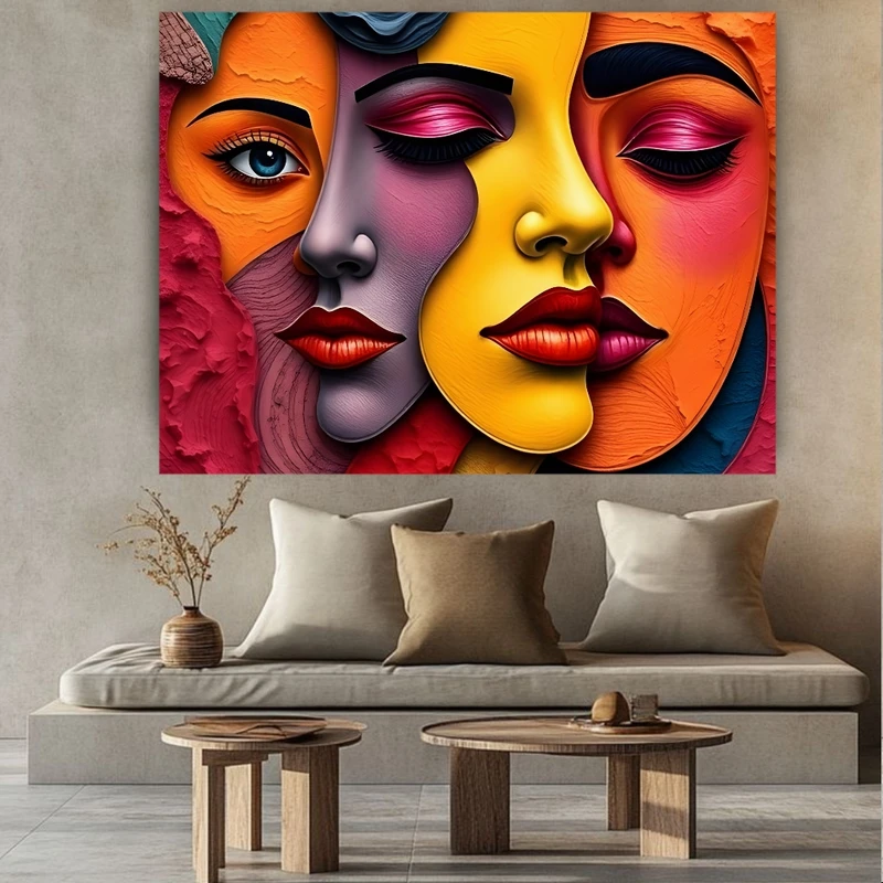 پوستر پارچه ای طرح مخمل  سورئال مدل تلاقی نگاه کد FP106744