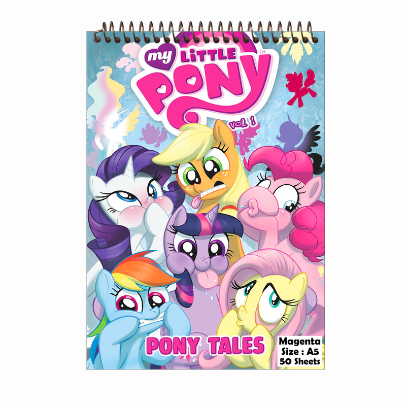 دفتر نقاشی 50 برگ مجنتا طرح پونی کد 0045