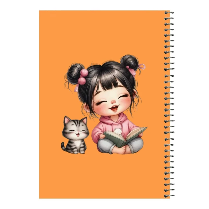دفتر مشق 80 برگ اس جی مدل دخترک و گربه   