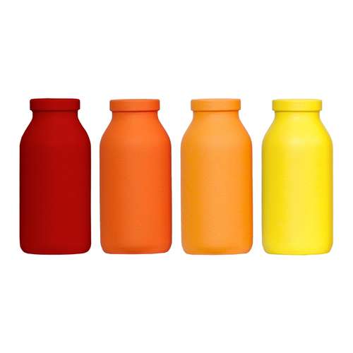 گلدان دکوری مدل شیشه‌ای رنگی فانتزی طرح پائیز کد 4P200 مجموعه 4 عددی