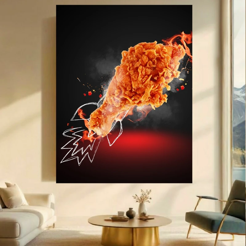 تابلو بوم طرح مرغ سوخاری مدل موشک آتشین کد FP105239