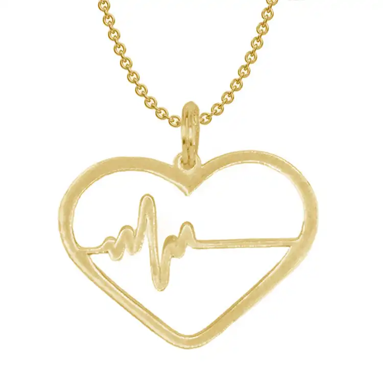 گردنبند طلا 18 عیار زنانه ژابیز مدل ضربان قلب کد p4
