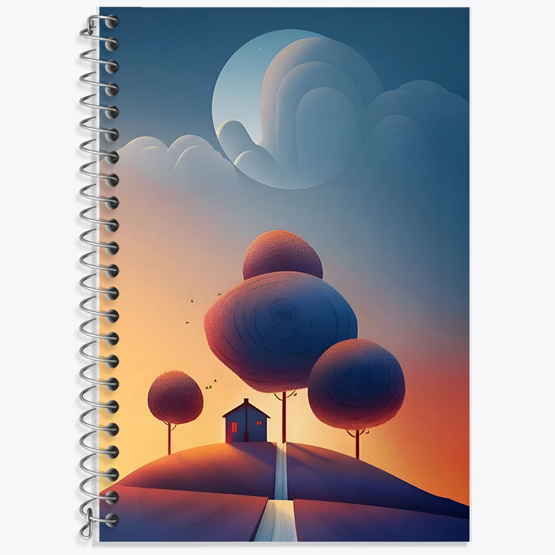 دفتر نت موسیقی 50 برگ خندالو طرح جاده و خانه کد F6226