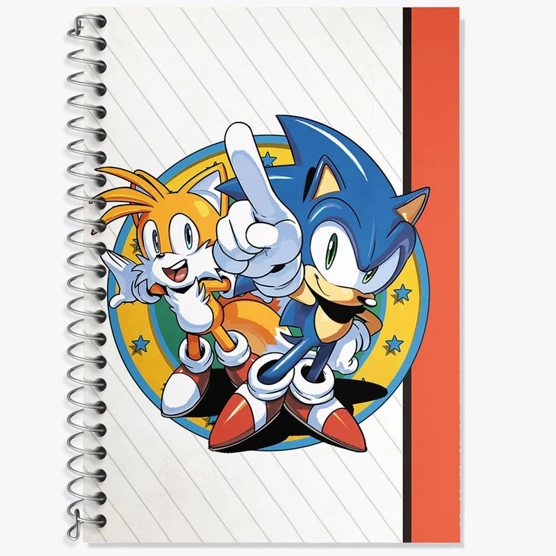 دفتر زبان 50 برگ خندالو مدل سه خط طرح سونیک کد 1040