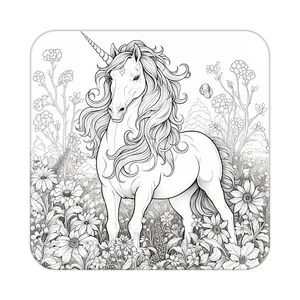 زیر لیوانی کاکتی طرح اسب تک شاخ و یونیکورن مدل mp31943