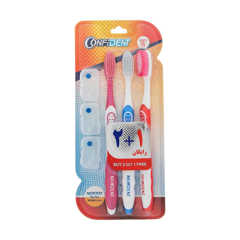 مسواک کانفیدنت سری NewDent مدل Bristles با برس نرم بسته 3 عددی مسواک کانفیدنت سری NewDent مدل Bristles با برس نرم بسته 3 عددی