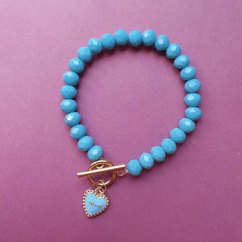 دستبند زنانه مدل آویز طرح قلب قفل تی کد HC180