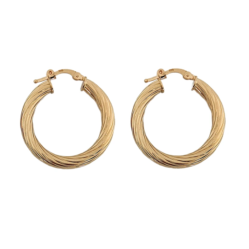 گوشواره حلقه ای طلا 18 عیار زنانه طلا و جواهرسازی افرا مدل رویال ۴۰۲
