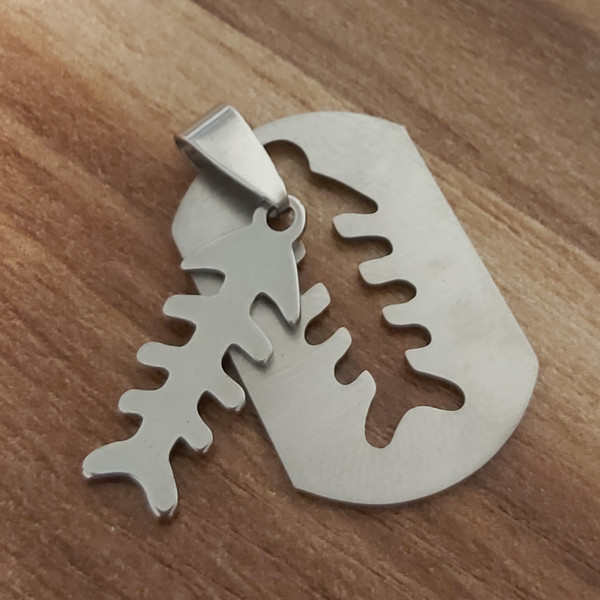 آویز گردنبند طرح استخوان ماهی مدل FSH 01