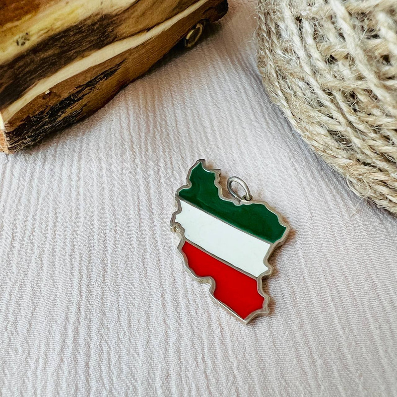 آویز گردنبند نقره مدل ایران