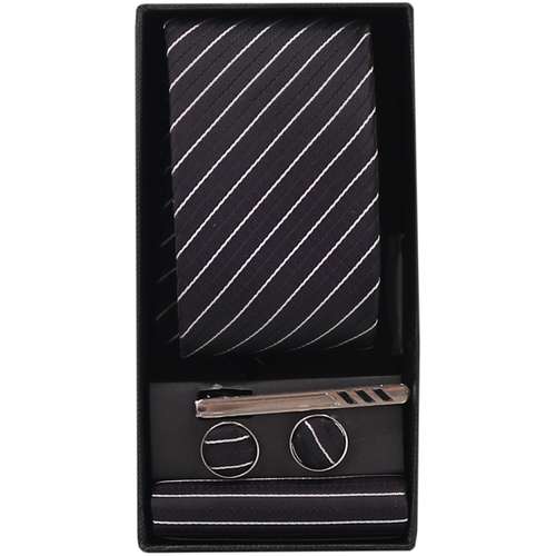 ست کراوات و دستمال جیب و دکمه سردست و گیره کراوات مردانه مدل PJ-108809