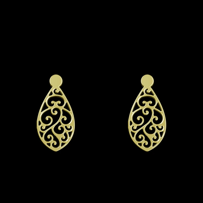 گوشواره طلا 18 عیار زنانه مدوپد مدل اسلیمی کد GA1-12756