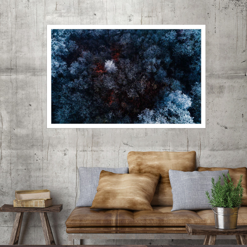 تابلو نوری بکلیت طرح جنگل یخ زده مدل W-MO1633