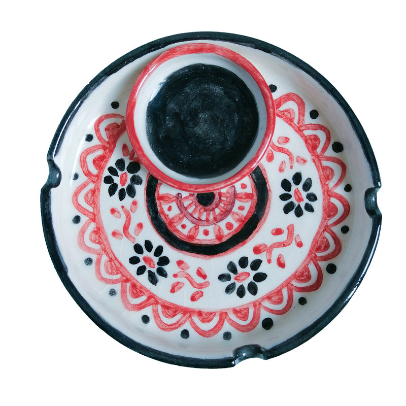 زیرسیگاری سرامیکی مدل سفره گلی