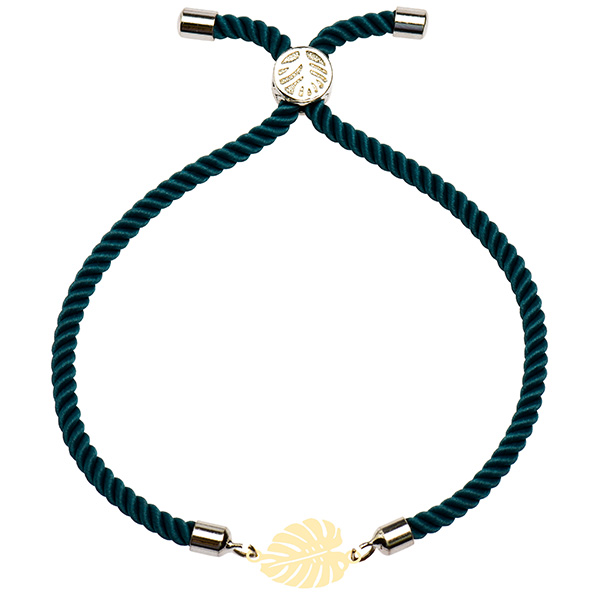 دستبند طلا 18 عیار دخترانه کرابو طرح برگ انجیر مدل Krd1662