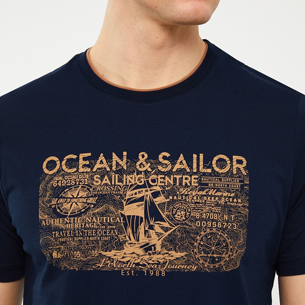تی شرت آستین کوتاه مردانه ال سی وایکیکی مدل OCEAN SAILOR -  - 4