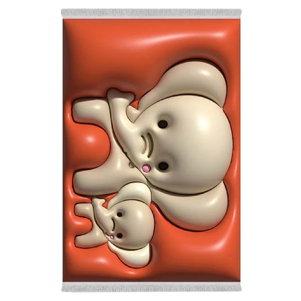 فرش پارچه‌ای دفه مدل فرشینه طرح فانتزی کد 8012