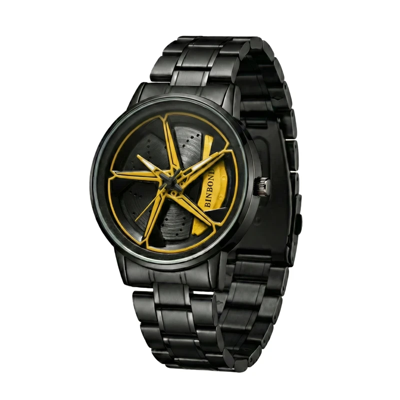 ساعت مچی عقربه‌ای کوارتز مردانه بین باند مدل اسپرت صفحه رینگ چرخان کد BN006