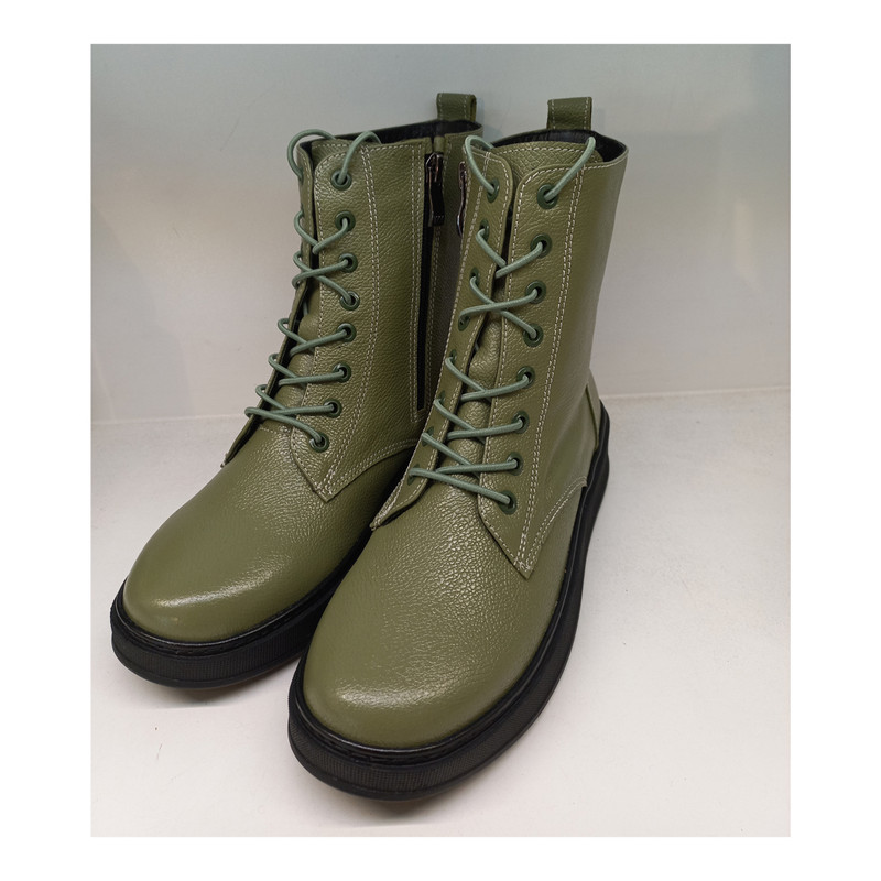 نیم بوت زنانه سرزمین چرم مدل 145335 رنگ سبز