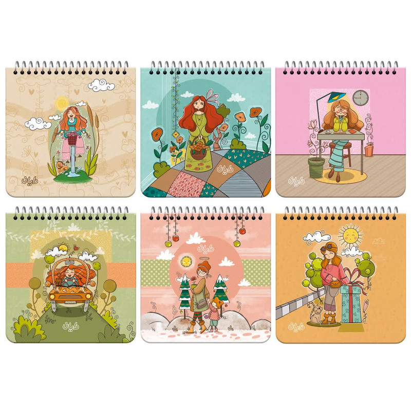 دفترچه یادداشت ۸۰ برگ دایان مدل حاشیه دار کد ۴۱۷۶۱ بسته ۶ عددی