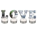 شمع وارمر اِلِنسی مدل LOVE مجموعه 4 عددی