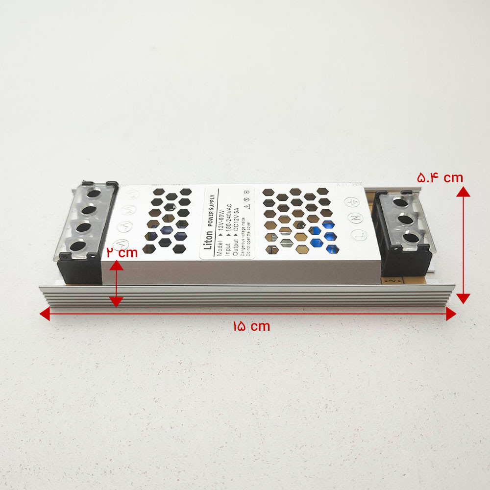 آداپتور سوئیچینگ 12 ولت 5 آمپر لیتون مدل اسلیم