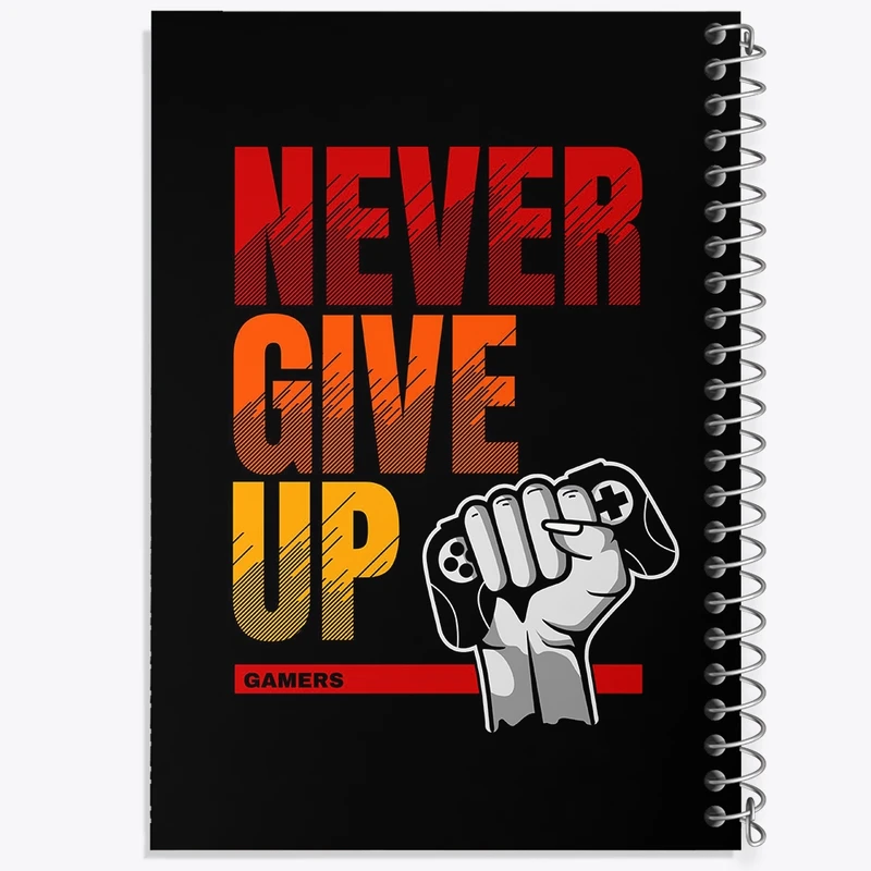 دفتر مشق 50 برگ خندالو طرح Never Give Up کد F2347