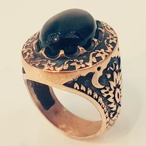 انگشتر مردانه مدل روس سنگ عقیق کد P3400