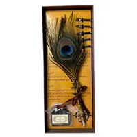 ست قلم خوشنویسی مدل پر طاووس مجموعه 7 عددی