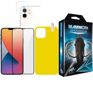 محافظ صفحه نمایش ماموت مدل BNDL مناسب برای گوشی موبایل اپل Iphone 12 به همراه محافظ پشت گوشی و محافظ لنز دوربین