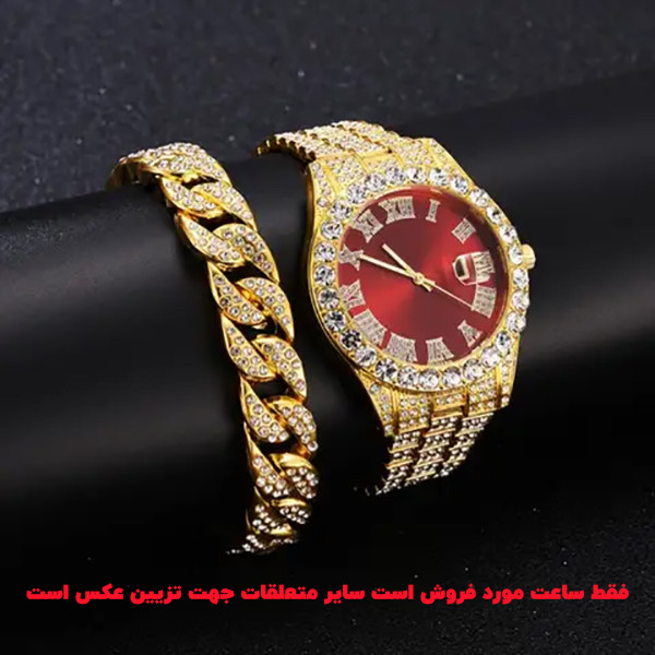 ساعت مچی عقربه‌ای مردانه مدل فول نگین کد t-gh1