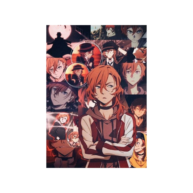 استیکر لپ تاپ و موبایل مدل انیمه طرح سگ‌های ولگرد بانگو چویا ناکاهارا Bungo Stray Dogs Chuya Nakahara کد 3202