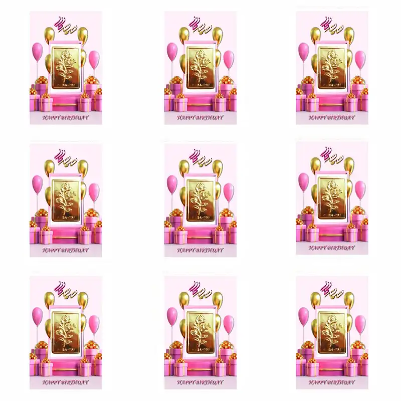 شمش طلا 18 عیار مدل تولد کد N19 مجموعه 9 عددی