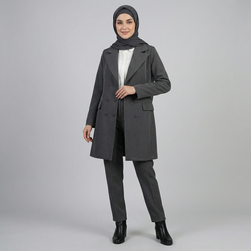 مانتو و شلوار زنانه السانا مدل ملکا کد 195301