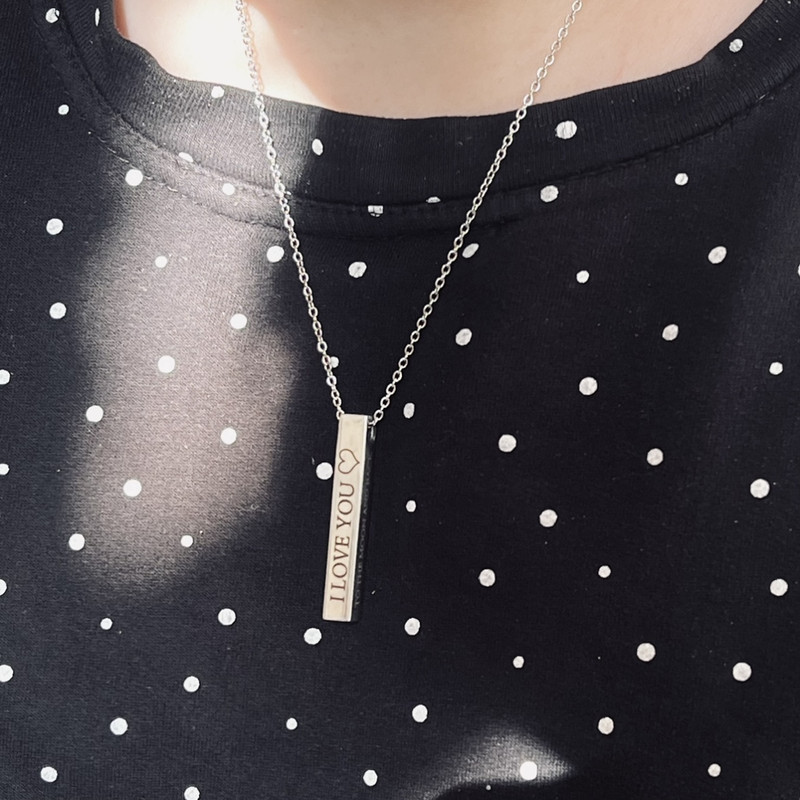 گردنبند مدل مکعب عشق I love you