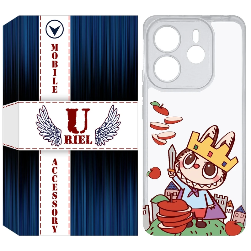 کاور یوریل قاب مدل Clear کد 115 طرح لبوبو Labubu مناسب برای گوشی موبایل شیائومی Redmi Note 14 4G