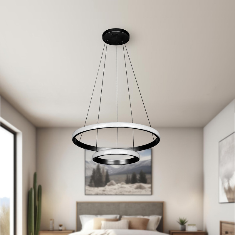 لوستر دو حلقه چشمه نور کد  L6375/2BK