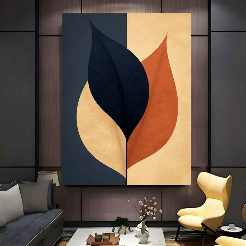 تابلو بوم طرح مینیمال برگ مدل پاییزی کد BK24522