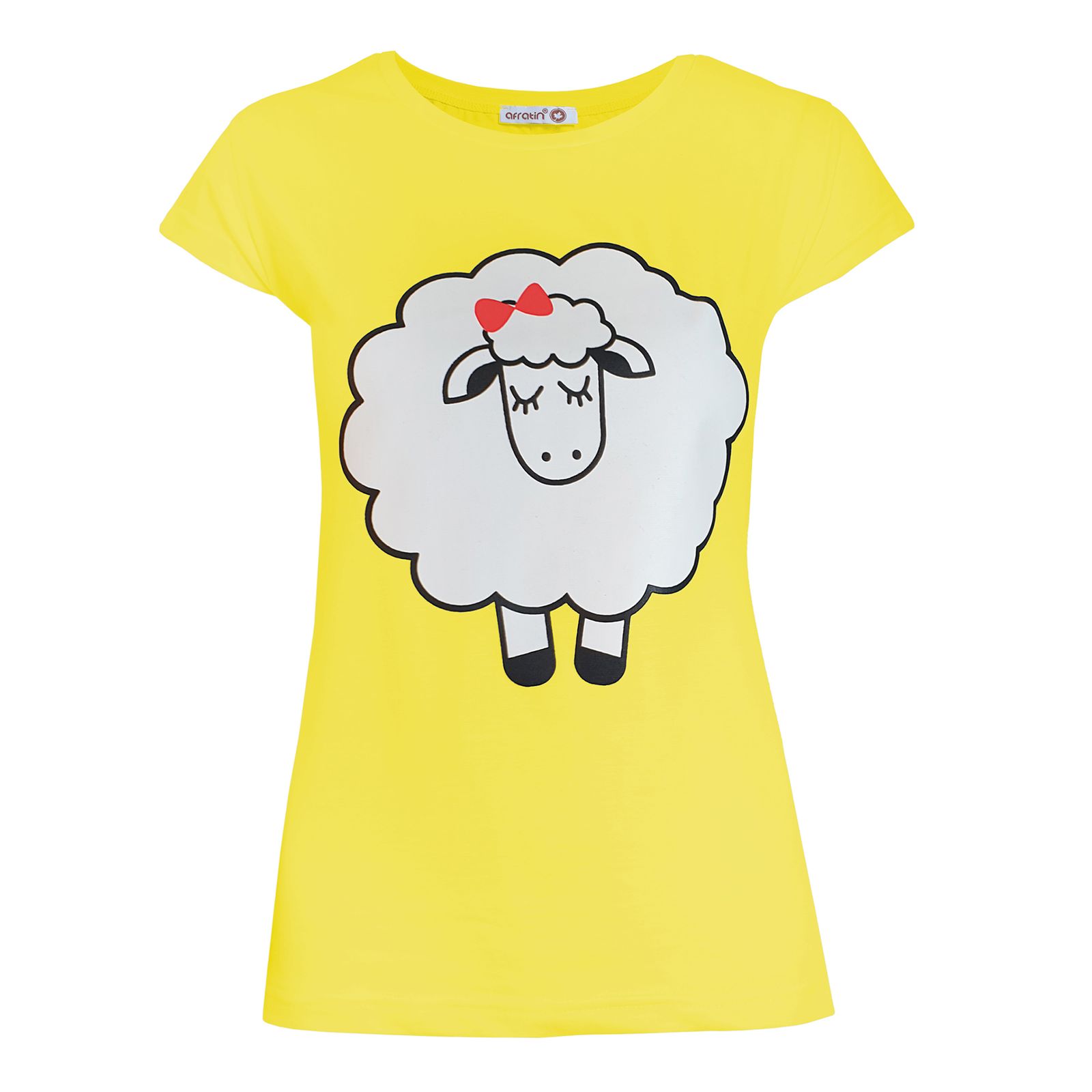 ست تی شرت و شلوارک زنانه افراتین طرح ببعی کد 6539 رنگ زرد -  - 3