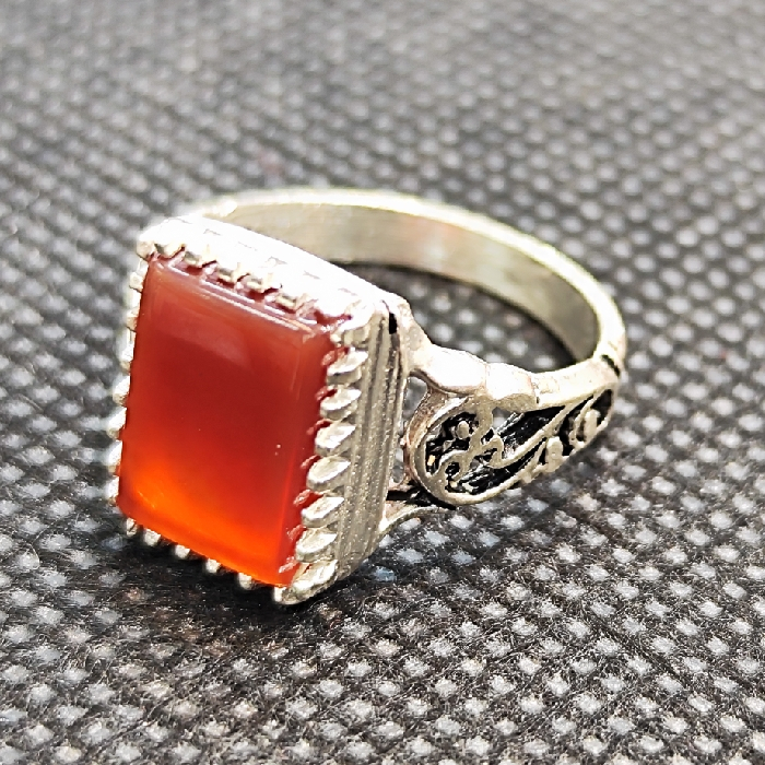 انگشتر نقره مردانه مدل سنگ عقیق کد 52