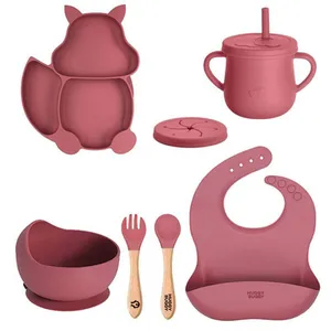 سرویس غذا خوری 8 پارچه کودک هاگی باگی مدل سیلیکونی 