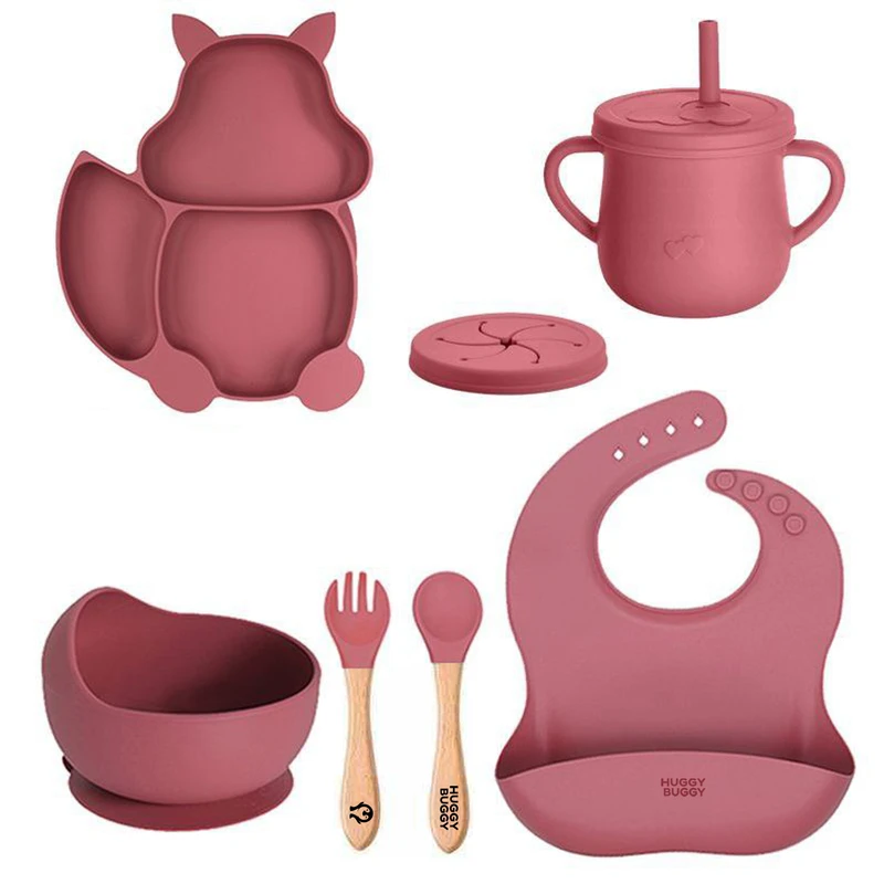 سرویس غذا خوری 8 پارچه کودک هاگی باگی مدل سیلیکونی 