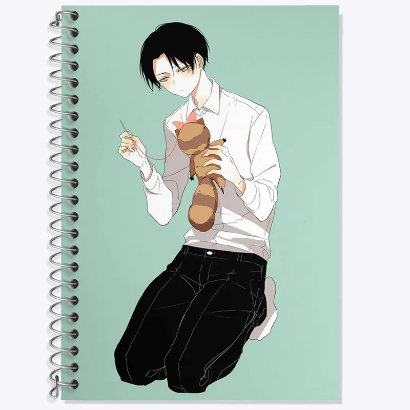 دفتر زبان 50 برگ خندالو مدل سه خط طرح لیوای اکرمن انیمه اتک آن تایتان Attack on Titan کد 18627
